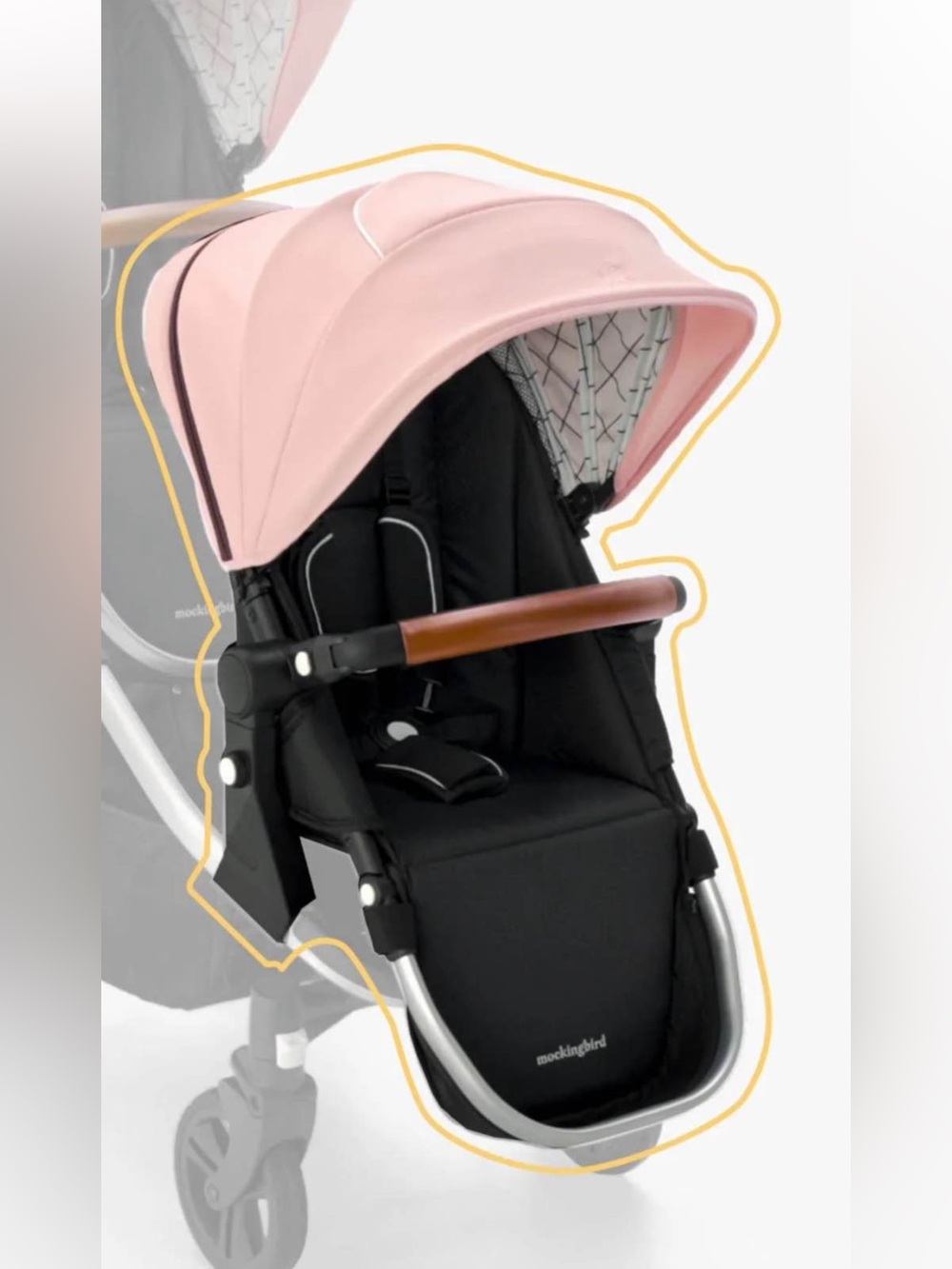 Mockingbird Pink Canopy Infant Stroller Seat - Picture 4 of 4